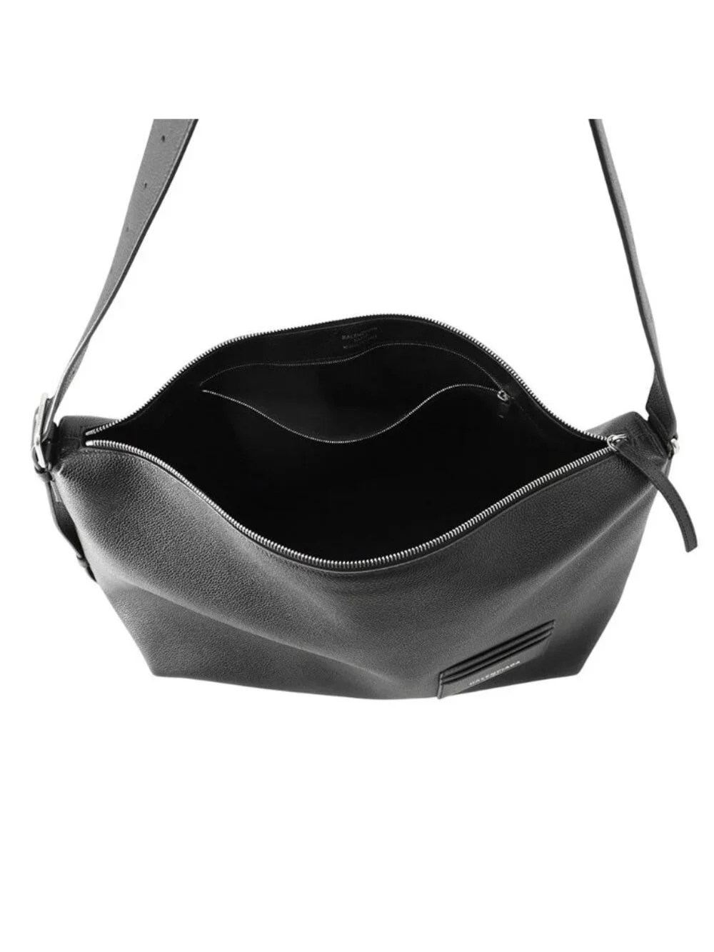 Balenciaga Shoulder Bag Credit Large Soft Grain Calf Leather Black